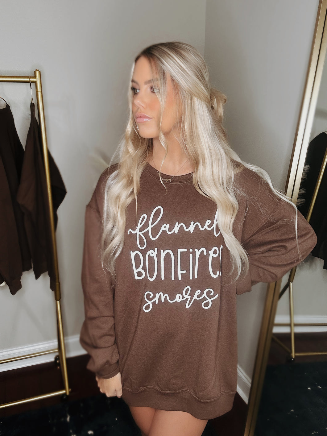 Flannel Bonfires Smores Sweatshirt