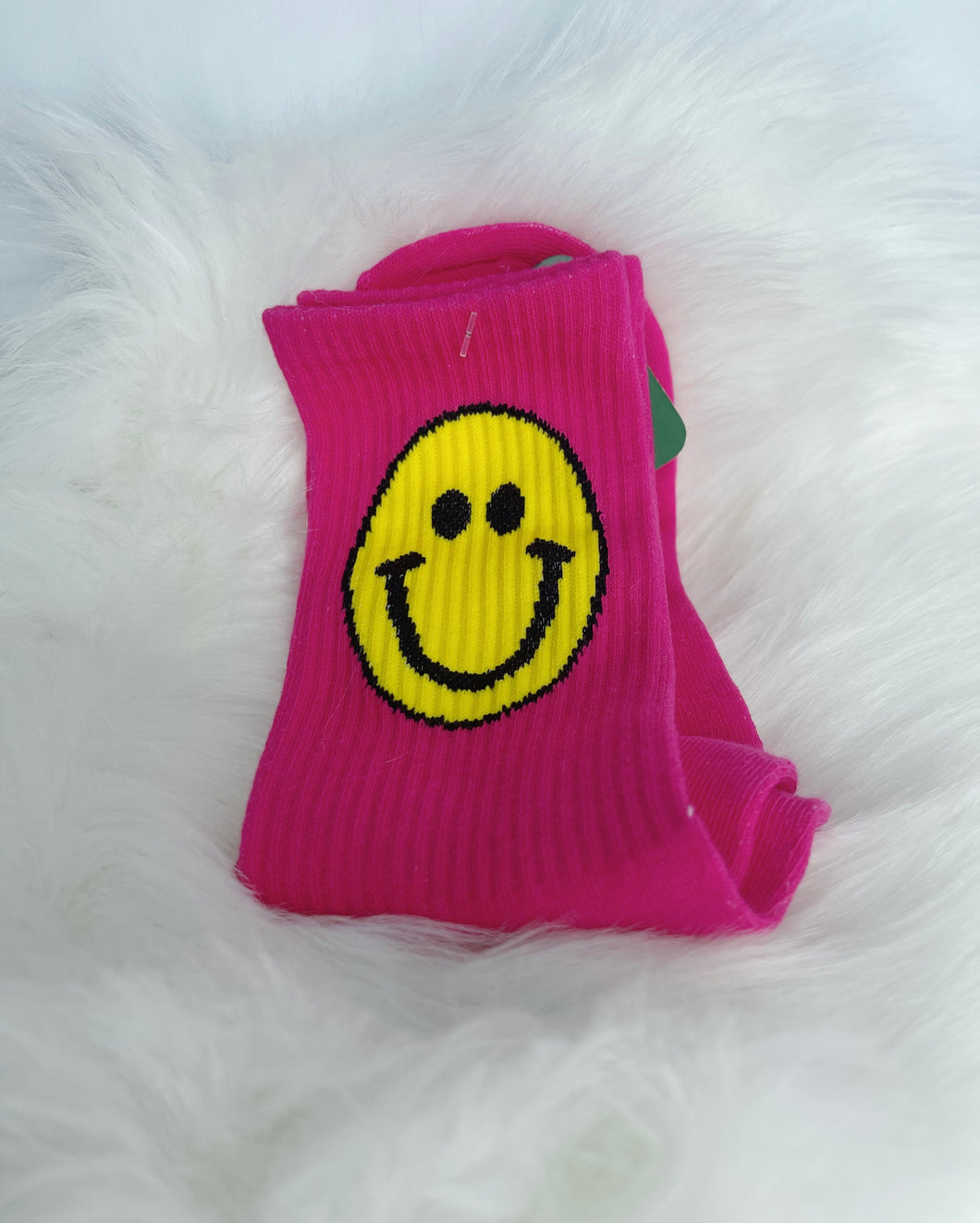 Smiley Socks - Neon Green or Pink