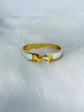 Load image into Gallery viewer, H Initial Gold Bangle Bracelet
