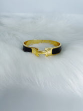 Load image into Gallery viewer, H Initial Gold Bangle Bracelet
